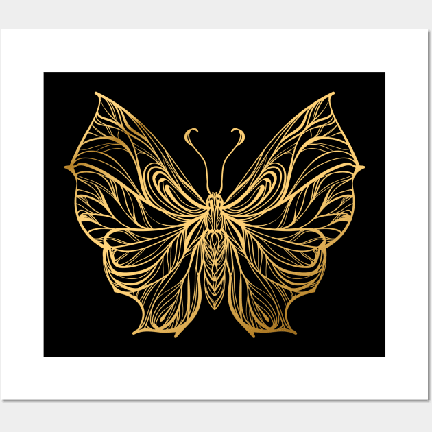 Gold Butterfly Wall Art by OKUR Creative